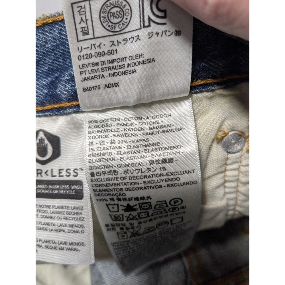 LEVIS 541 ATHLETIC TAPER Men 32X30 Blue Distressed Stretch Blend Denim Jeans NEW